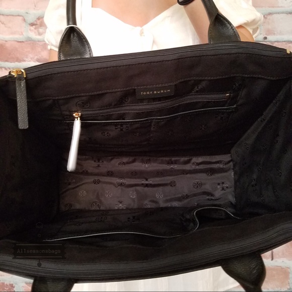 Tory Burch large canvas leather tote shoulder bag - Picture 2 of 8